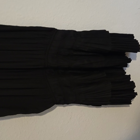 Current Air Cara Black Pleated Ruffle Mini Dress Sz S Boho Chic Halter Flowy Y2K - Picture 8 of 10